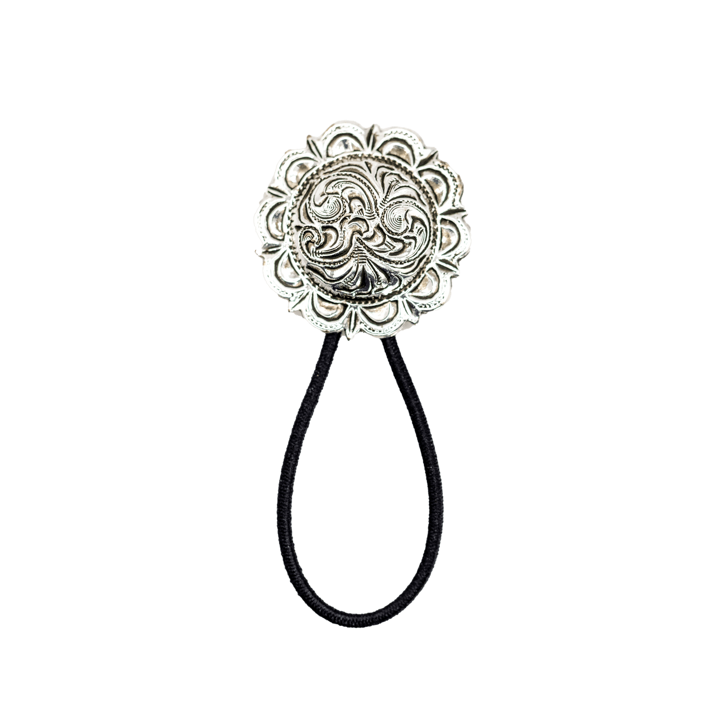 Make Ready Range Wear Silver Scroll Ponytail Holder