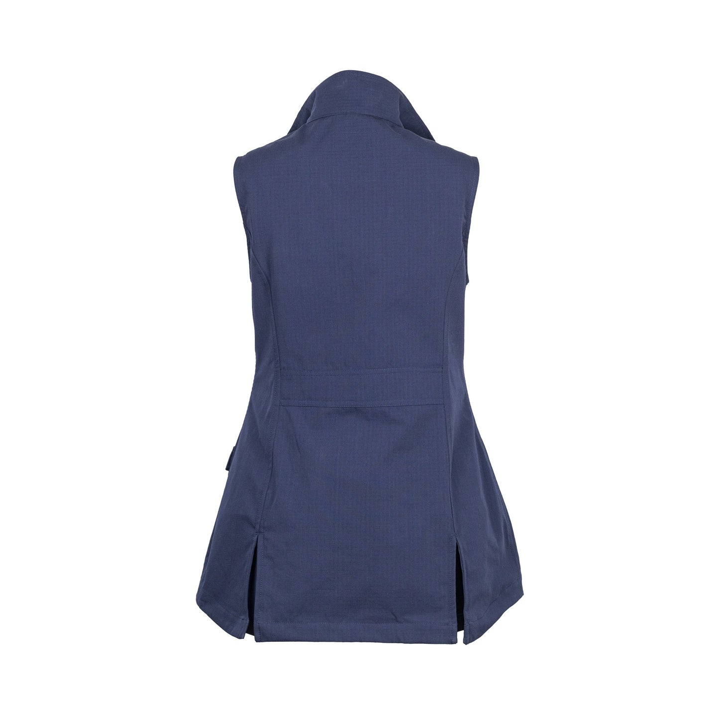 Make Ready Range Wear Ladies' Concealed Carry Vest in navy, back view.