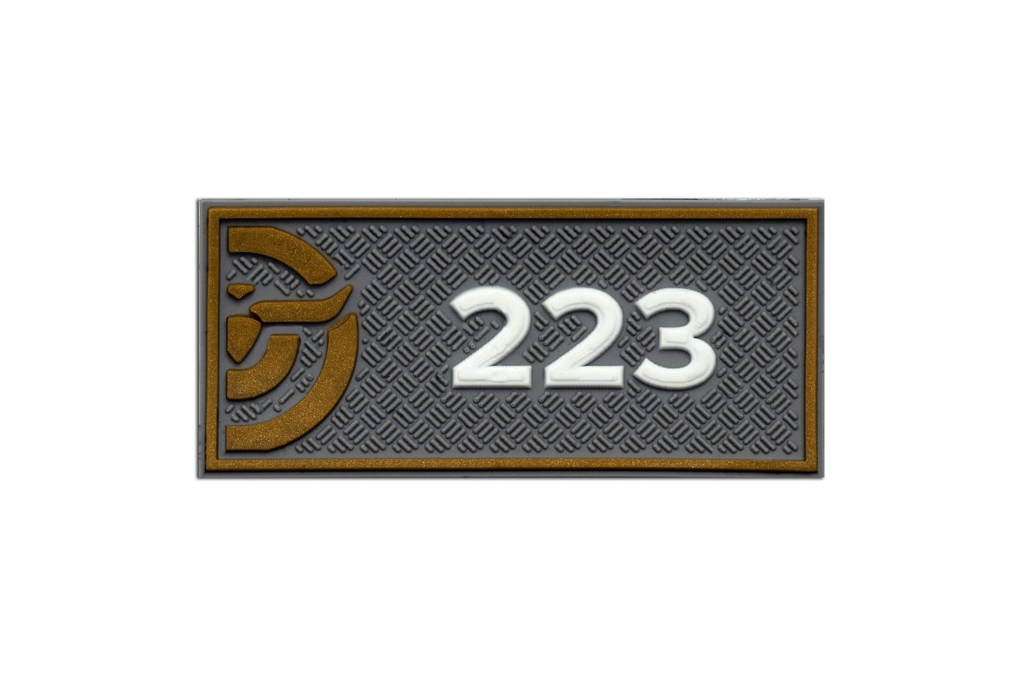 Make Ready Range Wear 223 Caliber Patch - Gray & Gold