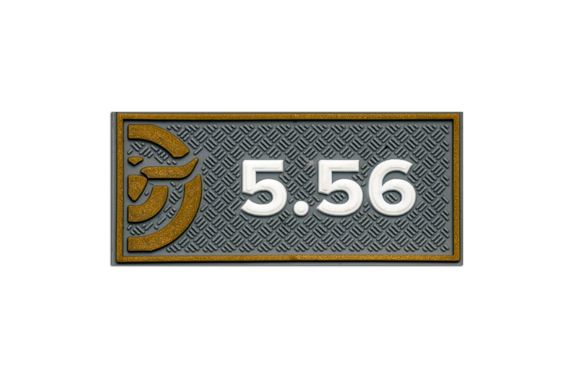 Make Ready Range Wear 5.56 Caliber Patch - Gray & Gold