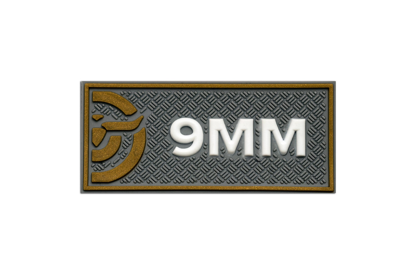 Make Ready Range Wear 9MM Caliber Patch - Gray & Gold