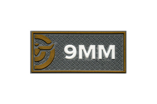 Make Ready Range Wear 9MM Caliber Patch - Gray & Gold