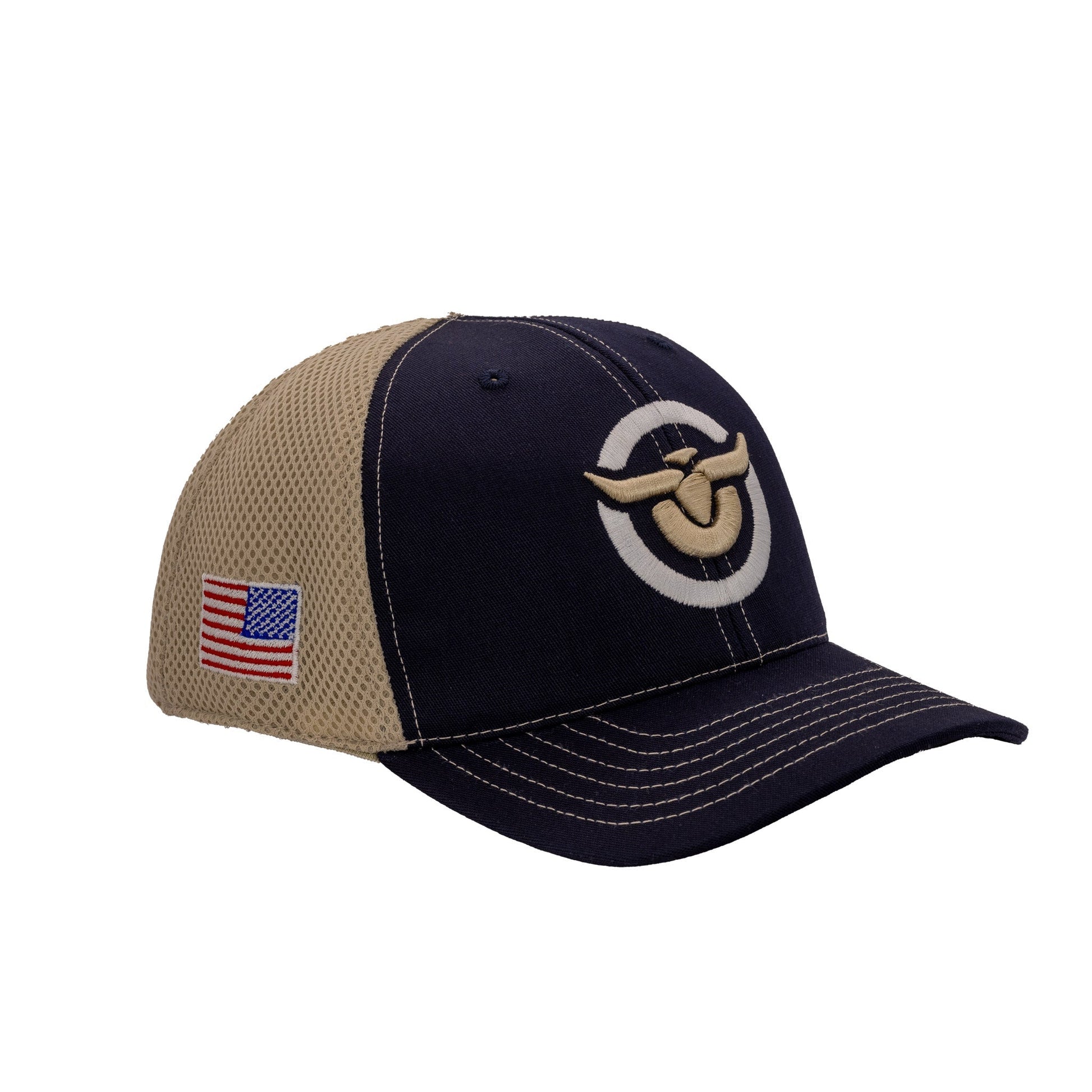 Make Ready Range Wear Fitted Cap in Navy/Stone (manufactured in USA)