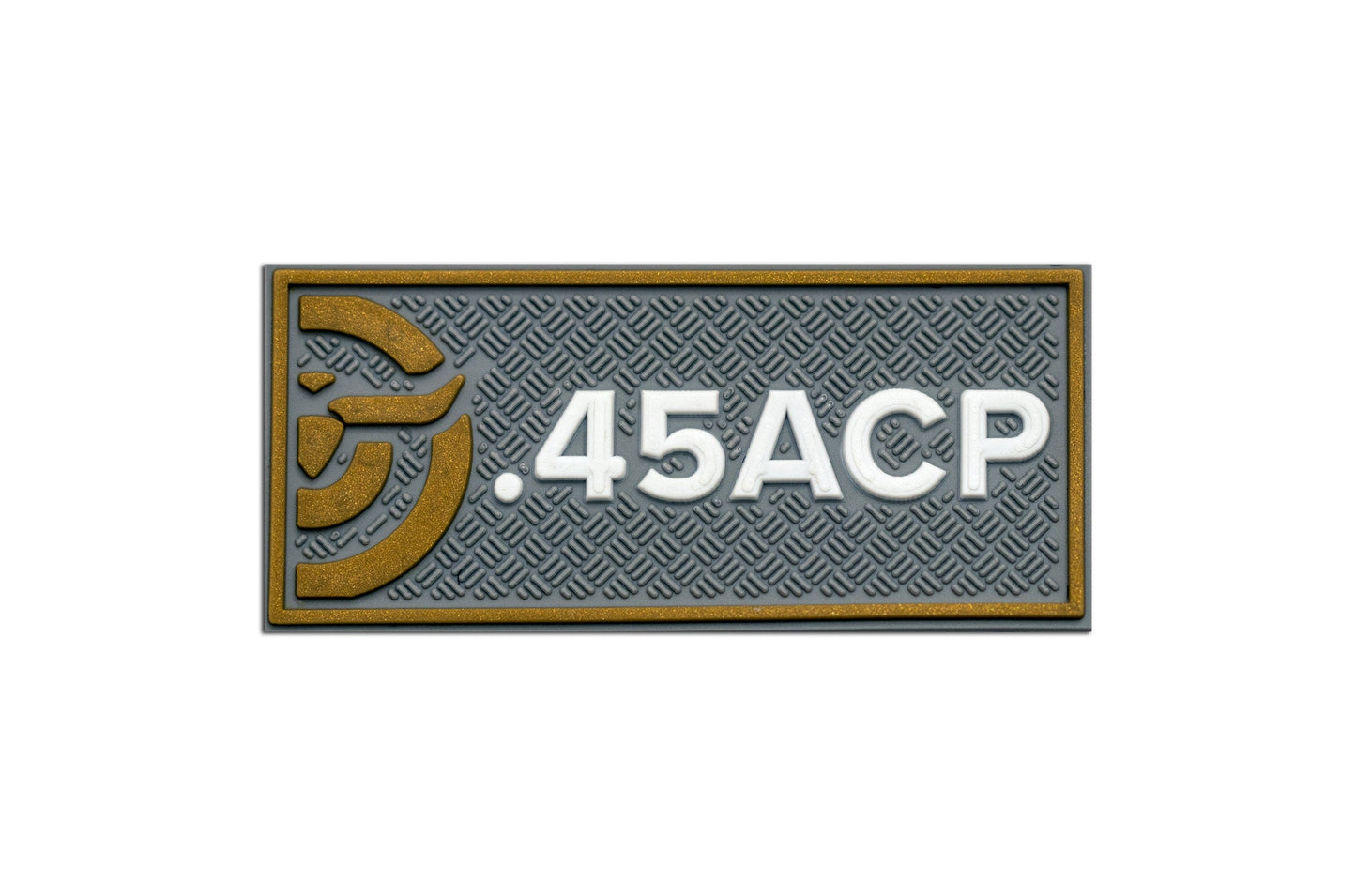 Make Ready Range Wear .45ACP Caliber Patch - Gray & Gold