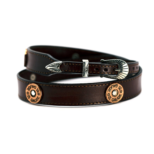 Make Ready Range Wear 12ga inspired hatband. Hatband is 3/4" wide and 28" long. Designed with an adjustable buckle closure for the perfect fit. Made in USA.