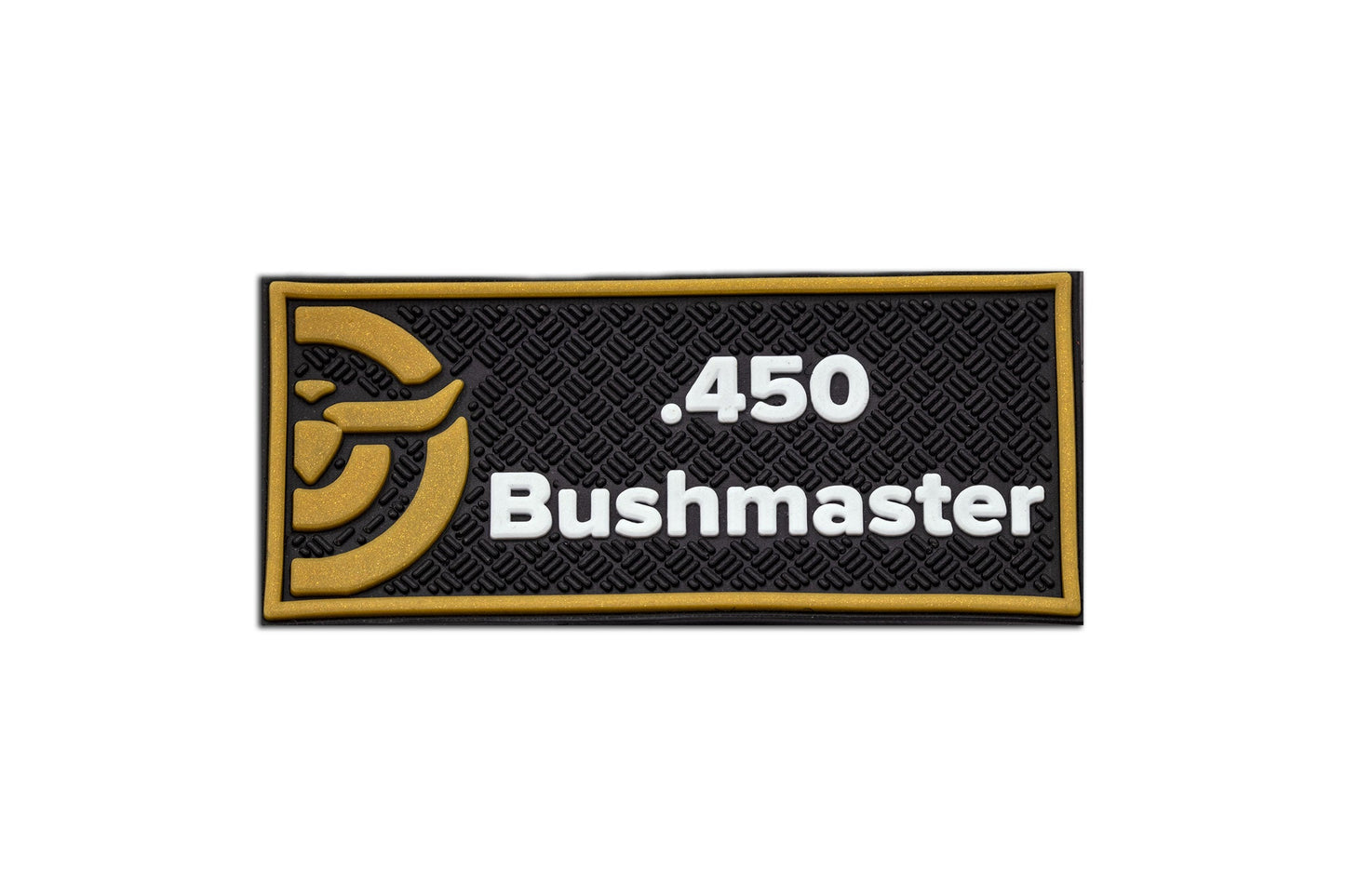 Make Ready Range Wear .450 Bushmaster caliber patch in black and gold